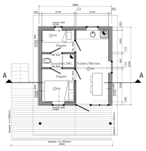 Plattegrond 4 persoons lodge